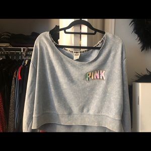 Pink crew crop sz Large